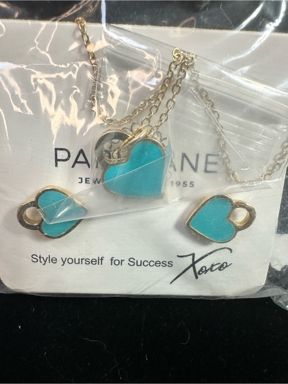 Park Lane Gold-Tone Turquoise Heart Necklace and Studs